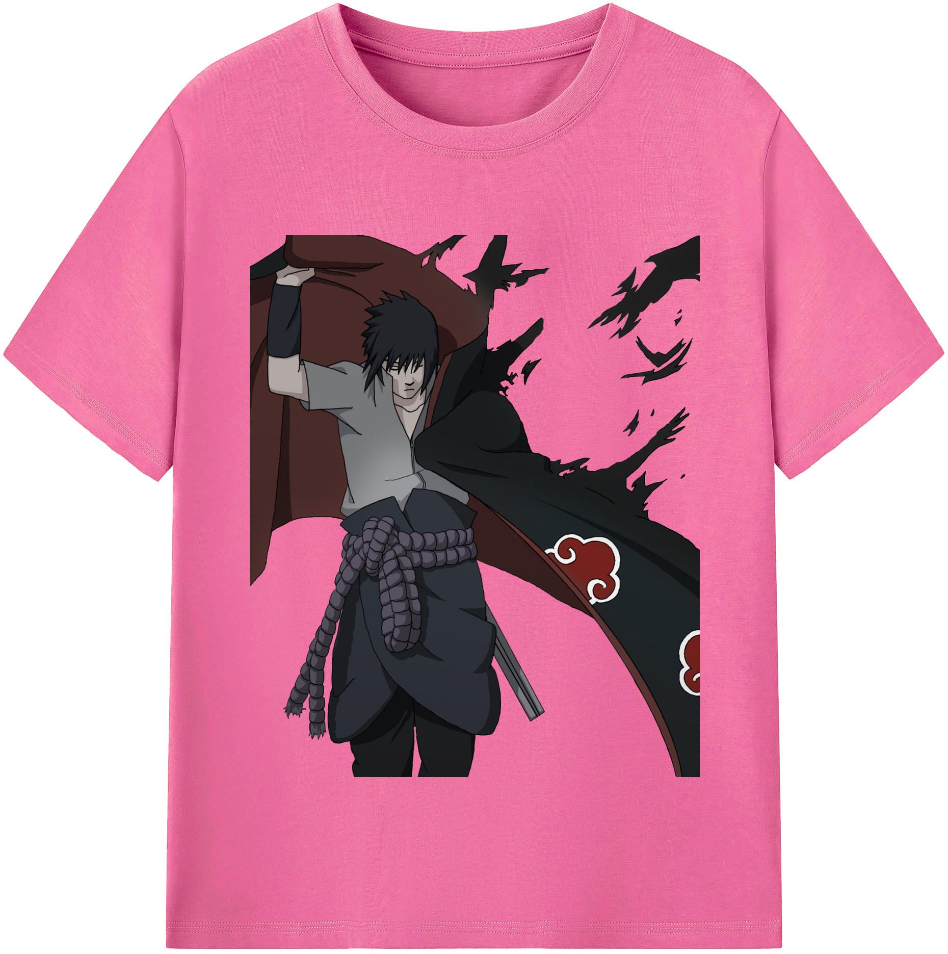 （画像用） NARUTO -ナルト- うちは サスケ Uchiha Sasuke レディースカジュアルプリントTシャツ（綿100％）